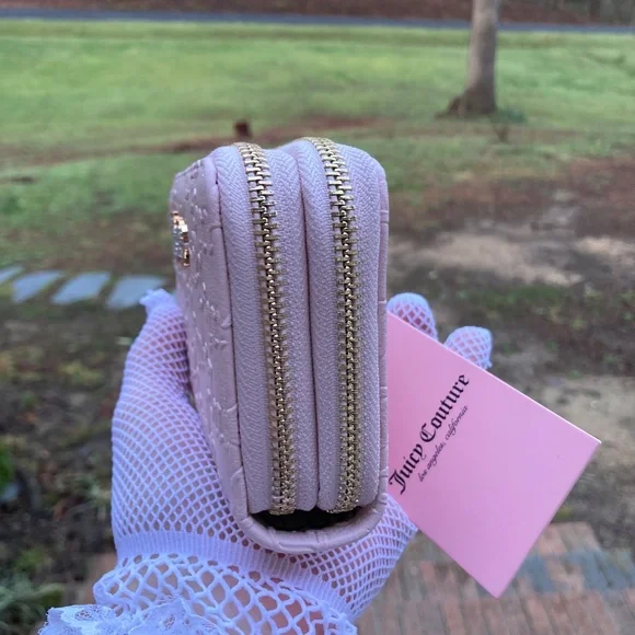Juicy Couture Double Zip Around Wallet - Powder Blush with Bling - Picture 4 of 13